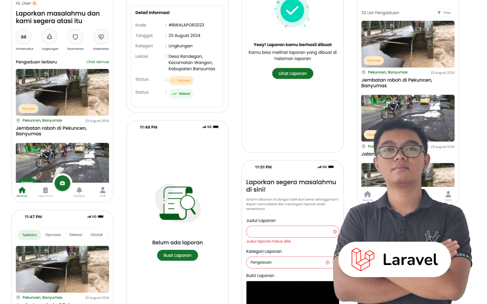 Kelas Learn Fullstack Laravel: Membuat Website Pengaduan Masyarakat di BuildWithAngga
